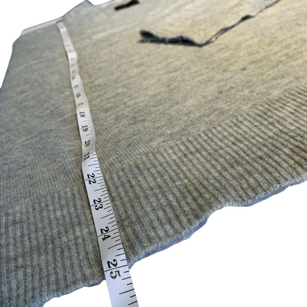 Kerisma Oversized Slouchy V-Neck Sweater Gray Knit Pullover Women's M/L